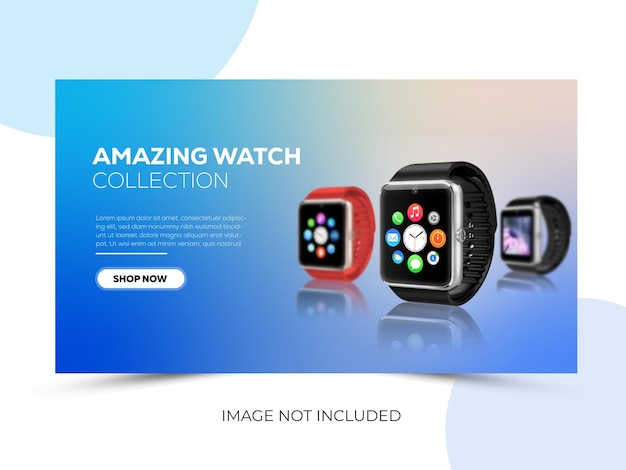 Vector banner design smart watch web banner design