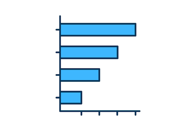 Vector bar chart icon vector icon related to graph and seo suitable for web site app user interfaces printable etc flat line icon style simple vector design editable
