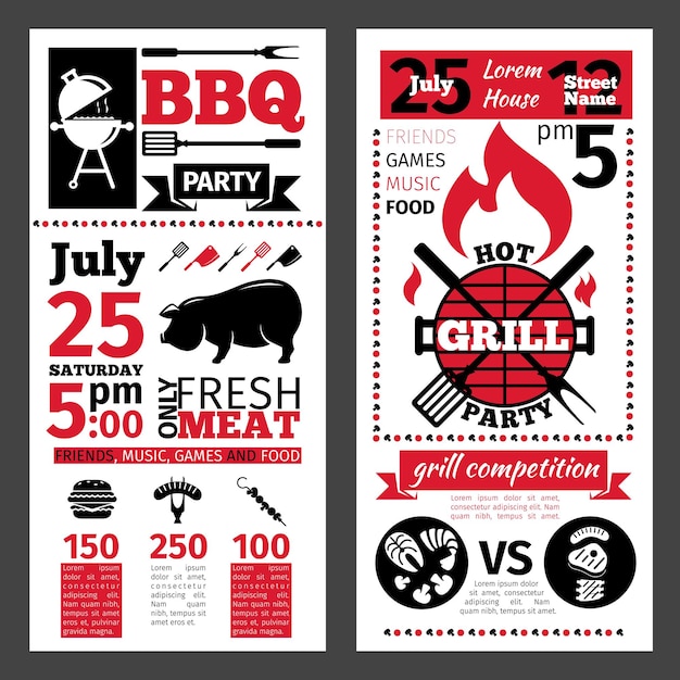 Vector barbecue invitation
