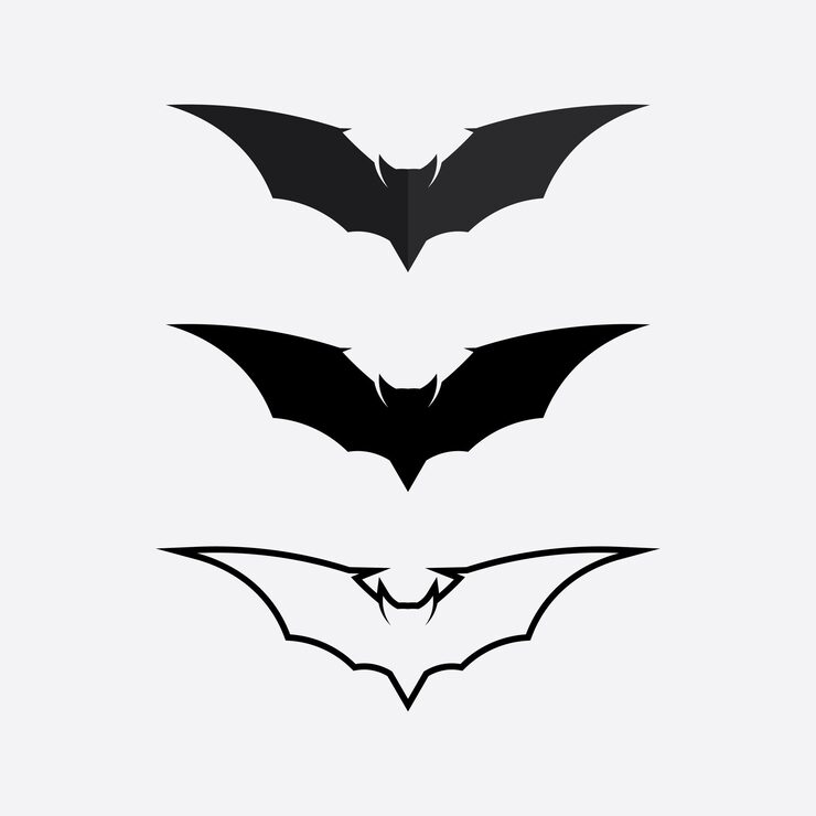Vector bat logo animal and vector wings black halloween vampire gothic illustration design bat icon
