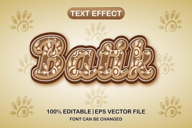 Batik 3d editable text effect