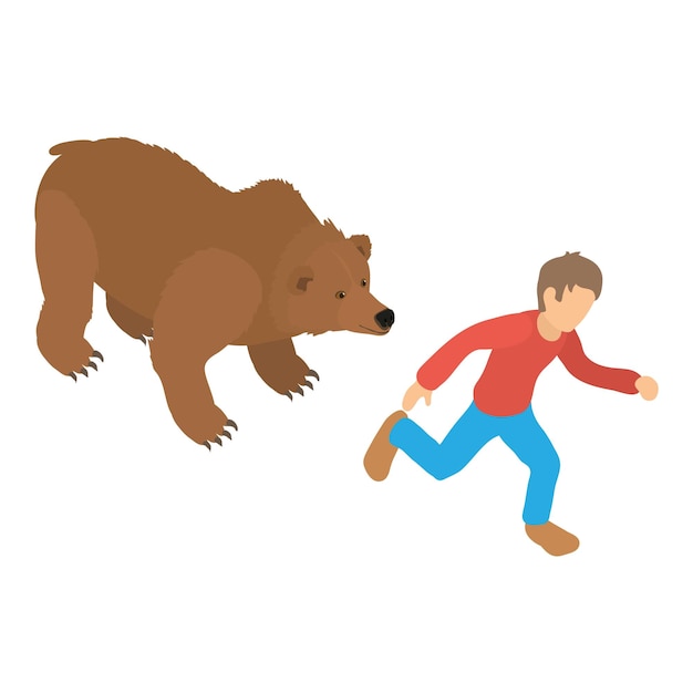 Vector bear attack icon isometric illustration of bear attack vector icon for web