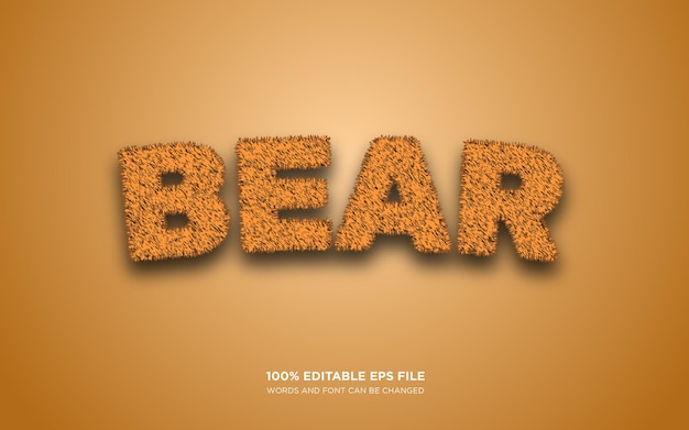 Vector bear editable text style effect