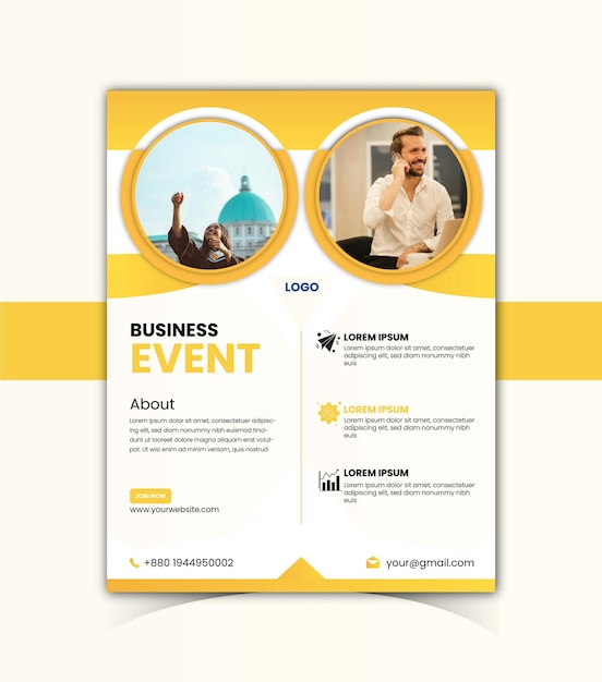 Vector a beautiful business event poster in gradient colors