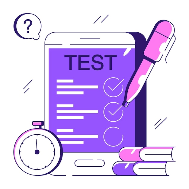 Vector a beautiful design illustration of online test