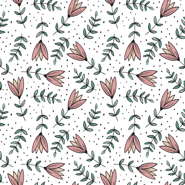 Vector beautiful floral seamless pattern