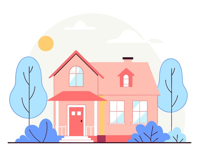 Vector beautiful home illustration