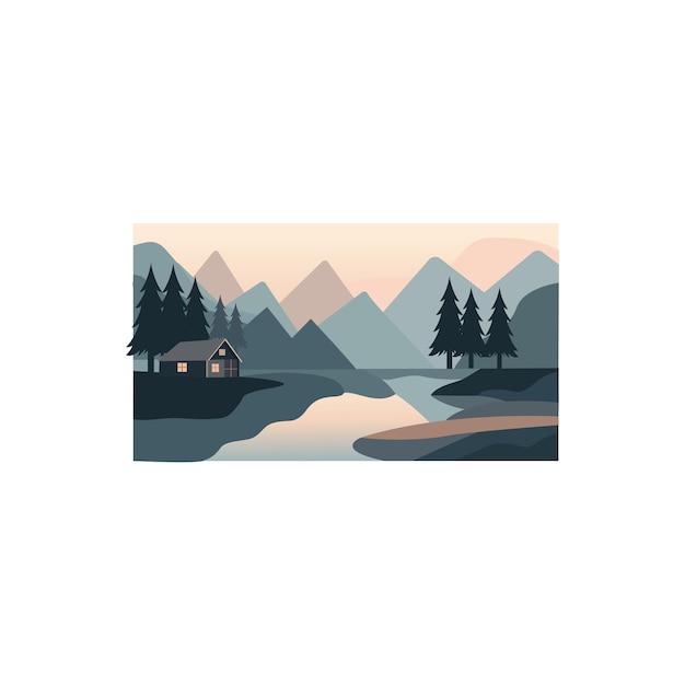 Vector beautiful landscape vector illustration
