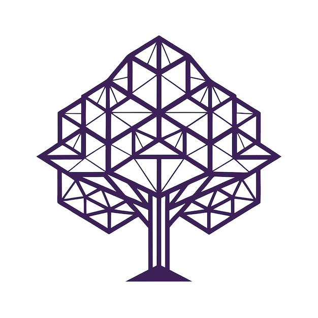 Vector beautiful logotype tree icon vector illustration isolated on a white background