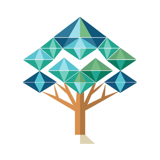 Vector beautiful logotype tree icon vector illustration isolated on a white background