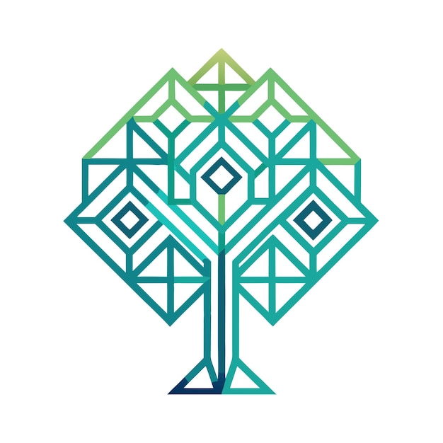 Vector beautiful logotype tree icon vector illustration isolated on a white background