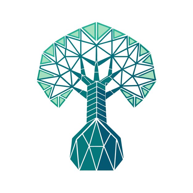 Vector beautiful logotype tree icon vector illustration isolated on a white background