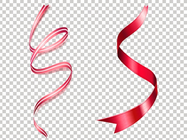 Vector beautiful ribbons texture isolated on transparent background