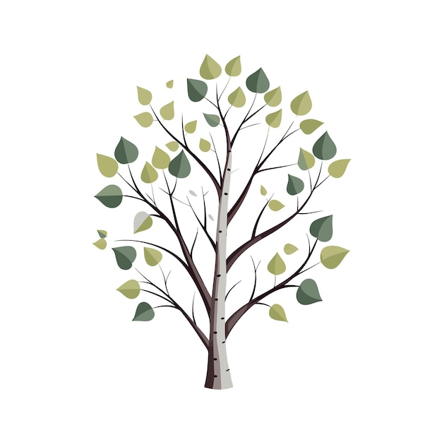 Vector beautiful single big tree vector illustration