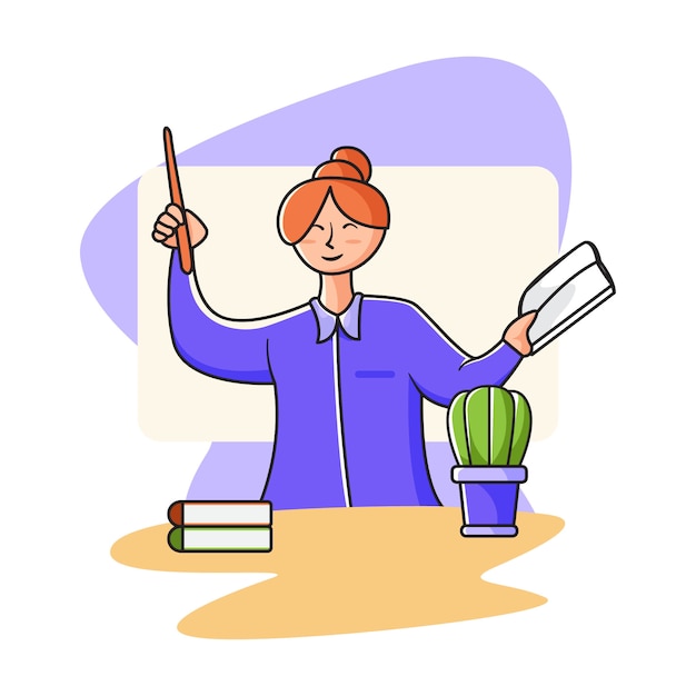 Vector beautiful teacher in teacher days