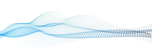 Vector beautiful vector abstract background of flying particles in motion, wavy lines flow big data technology and science theme, 3d mixed dots array in motion light and easy.