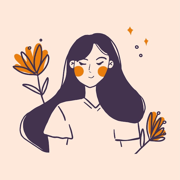 Vector beautyful young woman look handsome in stylish clothes isolated