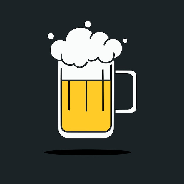 Vector beer flat illustration logo