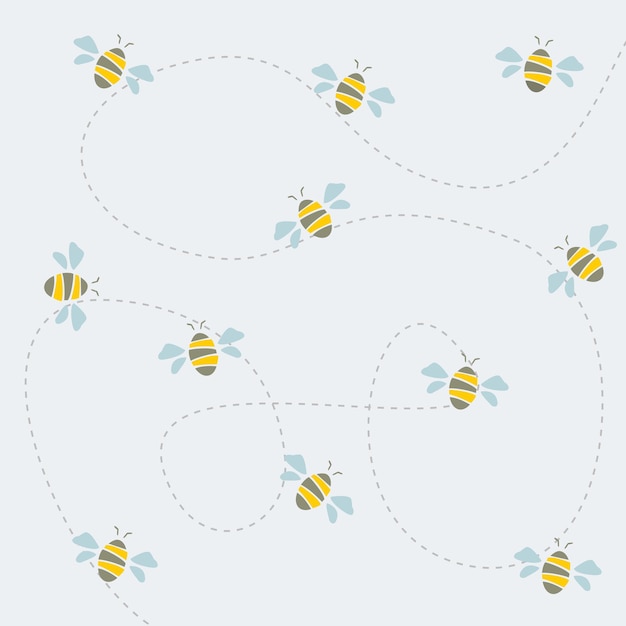 Vector bees in the sky