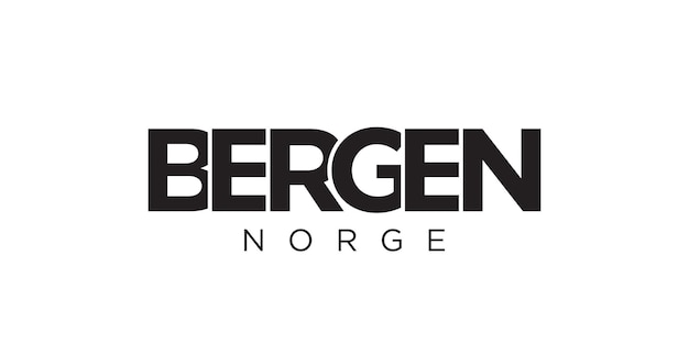 Vector bergen in the norway emblem the design features a geometric style vector illustration