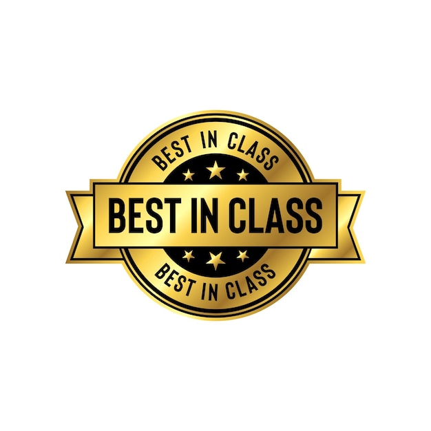 Vector best in class golden stamp seal vector template