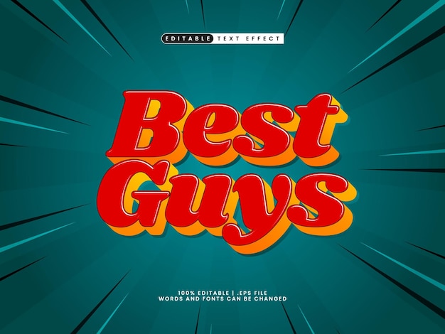 Vector best guys editable text effect in kids and simple text style