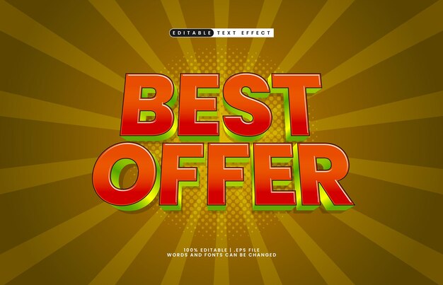 Vector best offer editable text effect