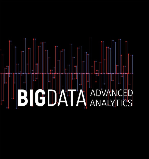 Vector big data abstract vector visualization lines and dots array big data connection complex graphic fractal element background vector illustration