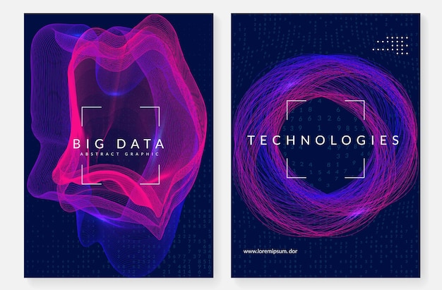 Vector big data concept. digital technology abstract background. artificial intelligence and deep learning. tech visual for system template. fractal big data concept backdrop.