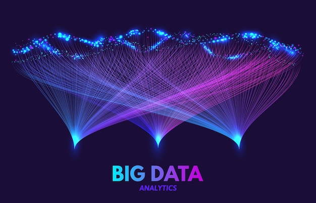Vector big data sort complex database information sorting visualization digital analytics or social network connections abstract vector concept illustration