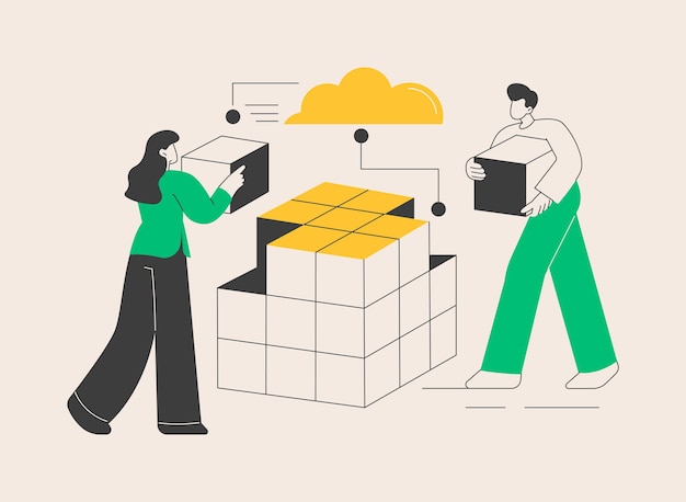 Vector big data storage abstract concept vector illustration big data architecture realtime analytics