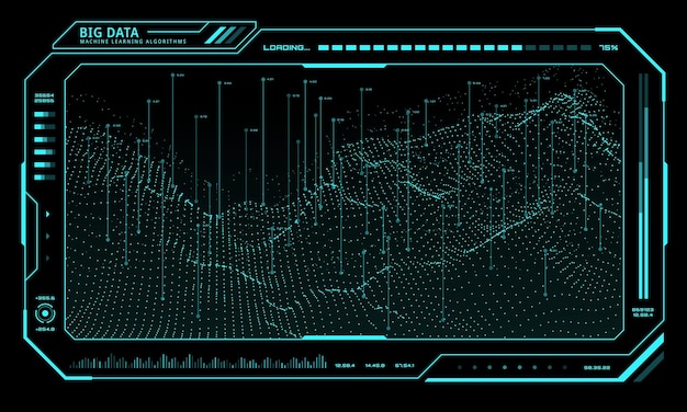 Vector big data technology network futuristic ui hud