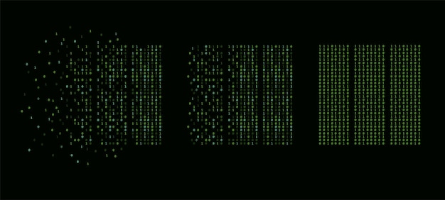 Vector big data visualization analysis and sorting information artificial intelligence science or technology abstract background binary code and matrix digital vector illustration