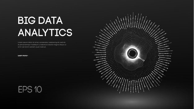 Vector big data visualization background 3d big data connection background cyber technology ai tech wire network futuristic wireframe data visualisation vector illustration artificial intelligence