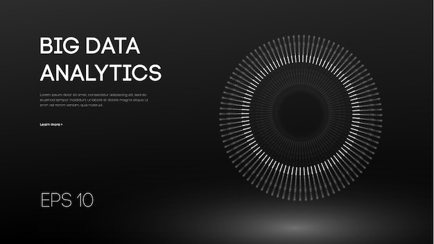 Vector big data visualization background 3d big data connection background cyber technology ai tech wire network futuristic wireframe data visualisation vector illustration artificial intelligence