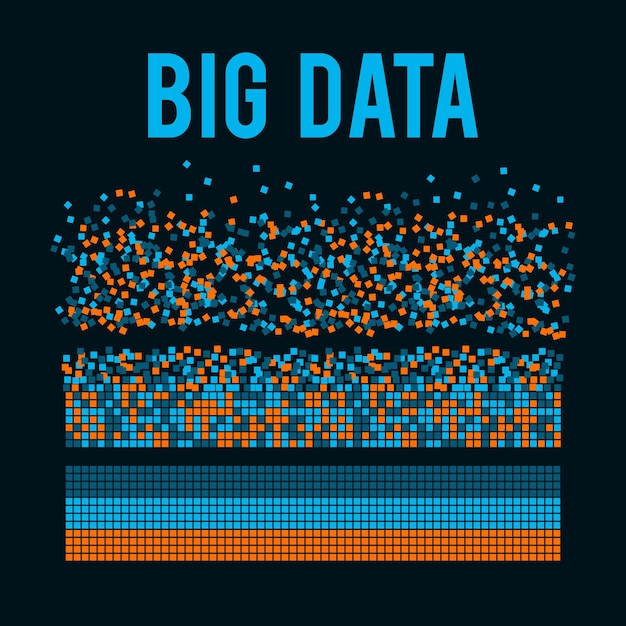 Vector big data visualization machine learning algorithms analysis of information visual data infographics