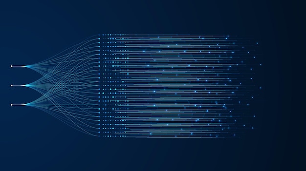 Vector big data visualization social network financial analysis of complex databases data mining vector technology background information analytics concept