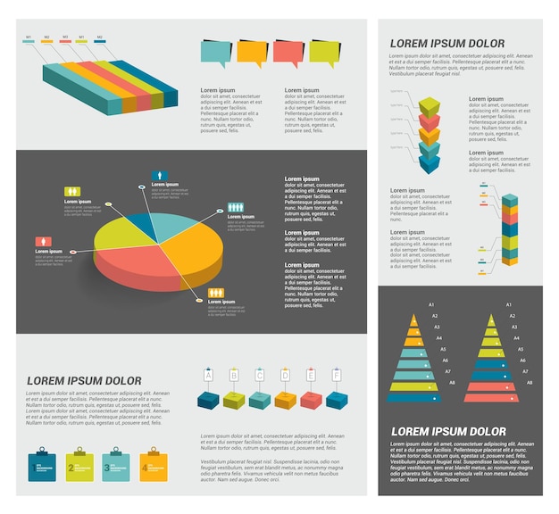 Vector big set of flat infographic elements.