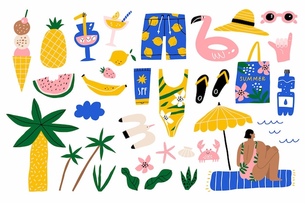 Vector big set of summer elements