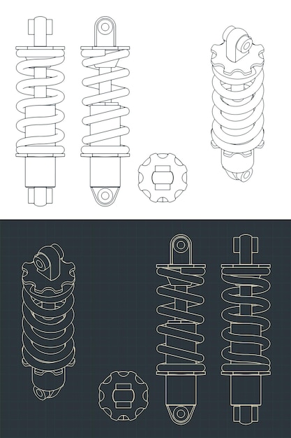 Vector bike rear swingarm shock blueprints