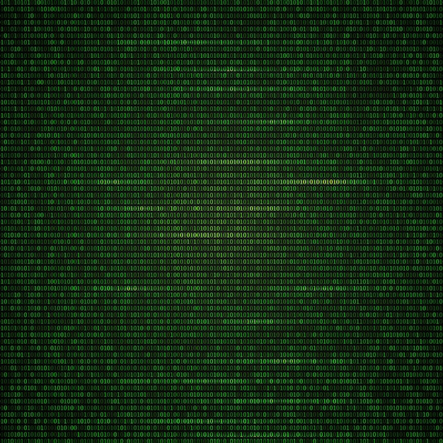 Vector binary code bright green background programming code big data concept digital technology vector illustrationvector template for your design projects