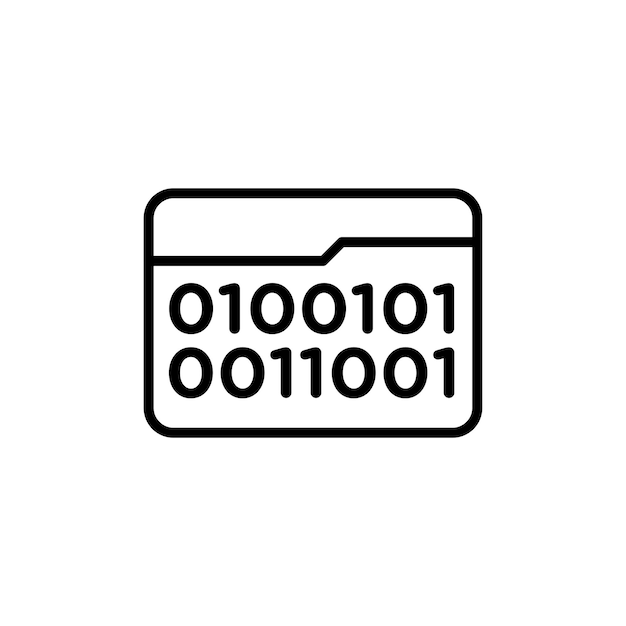 Vector binary code icon set computer software 01 binary data vector symbol