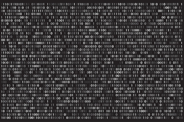 Vector binary code matrix binary words vector background tech data analysis vector background