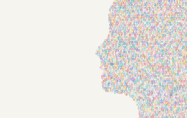 Vector binary code numbers of the computer matrix concept of coding hacker vector illustration