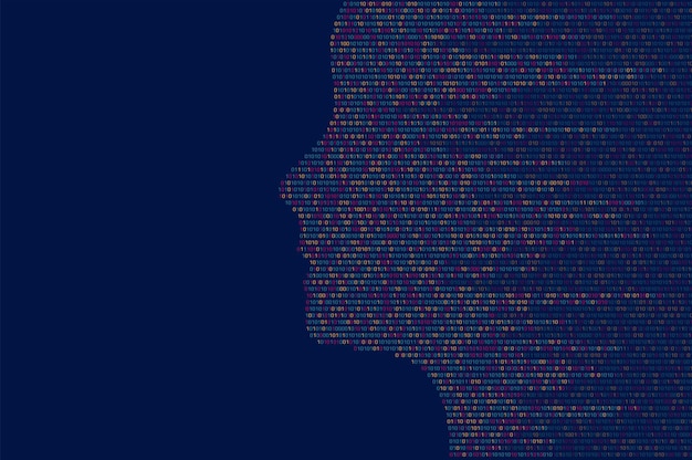 Vector binary code numbers of the computer matrix concept of coding hacker vector illustration