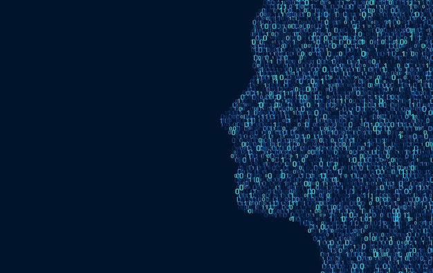Vector binary code numbers of the computer matrix concept of coding hacker vector illustration