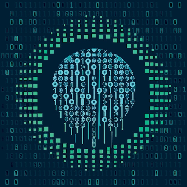 Vector binary code pattern digital technology background abstract matrix programming computer code