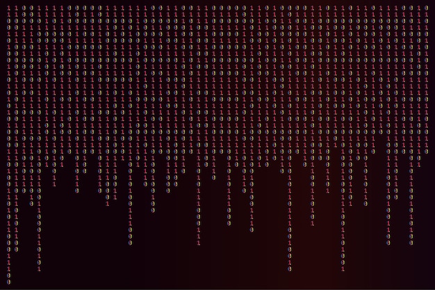 Vector binary code zero one abstract matrix white background with binary computer code
