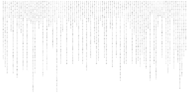 Vector binary code zero one abstract matrix white background with binary computer code