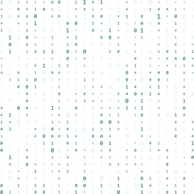 Vector binary code zero one matrix white background abstract matrix background binary computer code